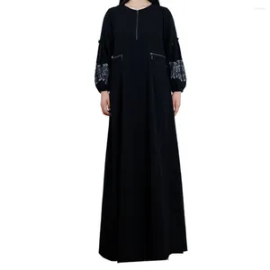 Etnische kleding 2023 Fashion Muslim Abaya Sleeve patchwork geborduurd Dubai Maleisië Ladies Europeaan Jilbab