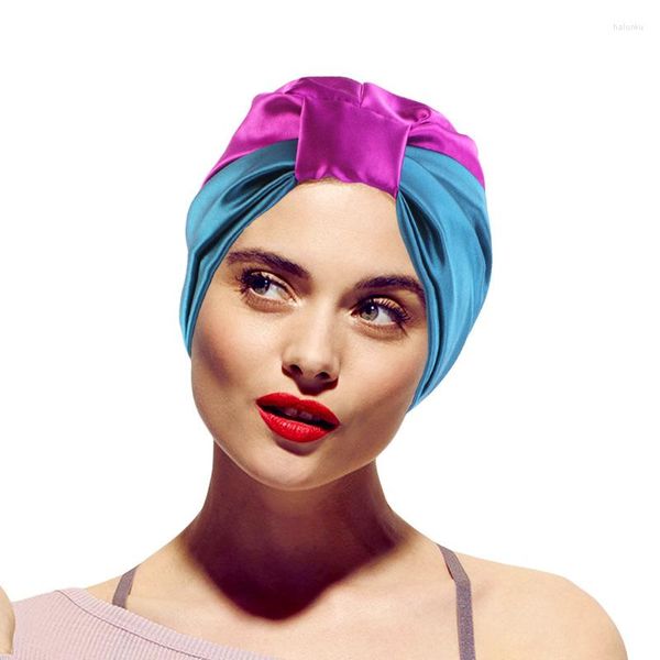 Ropa étnica 2023 moda musulmana cabeza de seda abrigo gorro para mujer satén pañuelo en la cabeza sombrero diadema turbante señoras sombreros accesorios para el cabello