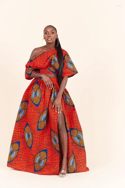 Ropa étnica 2023 Estilo de moda Ropa africana Dashiki Imprimir Top Faldas Fiesta para mujeres