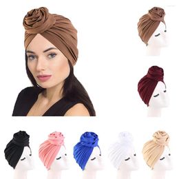 Vêtements ethniques 2023 Français Noeud Femmes Turban Cap Fleur Hijab Bonnets Chemo Bonnet Headwrap Musulman Foulard Femme Headpiece