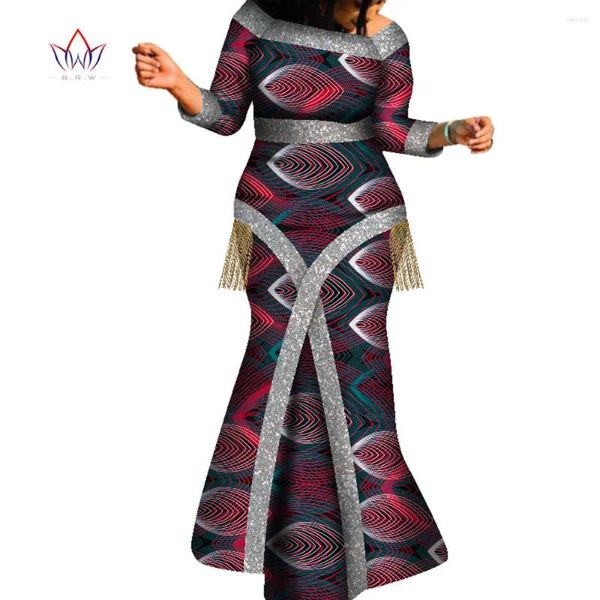 Vêtements ethniques 2023 Robes africaines longues pour femmes Design de mode Dashiki Femme Bazin Riche Robe de cire Traditionnelle Plus Taille Tenues WY7639