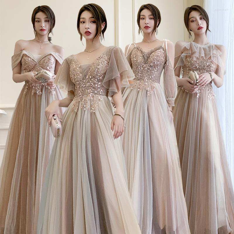 Etniska kläder 2023 Long Bridesmaid Dress Temperament Evening Fairy Banket Elegant Stage Show Simplicity Prom Clows 3xl