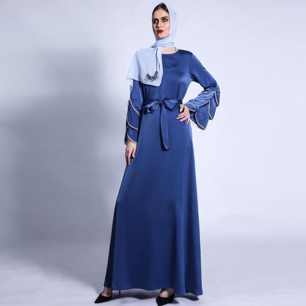 Vêtements ethniques 2023 MaDress queue de poisson trois couches manches brillant perlé grande balançoire jupe longue fille musulmane Abaya Robe de mariée islamique