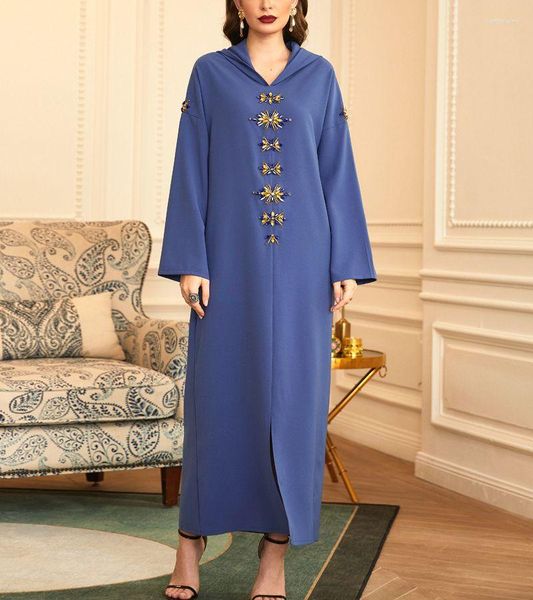 Vêtements ethniques 2023 Maxi Robe Abaya dubaï turquie Islam caftan musulman Hijab grande taille robes diamant pour les femmes Robe Arabe Djellaba Femme
