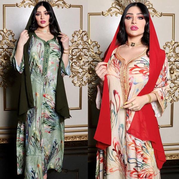 Vêtements ethniques 2023 Maxi robes femmes islamique dubaï Abaya turc musulman Vintage ample grande taille robe de soirée à manches longues