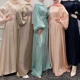 Ropa étnica 2023 Medio Oriente Turquía Color sólido Gran tamaño Rata de cordones MAXI Vestidos para mujeres Summer Abaya Dubai Vestidos Islámico