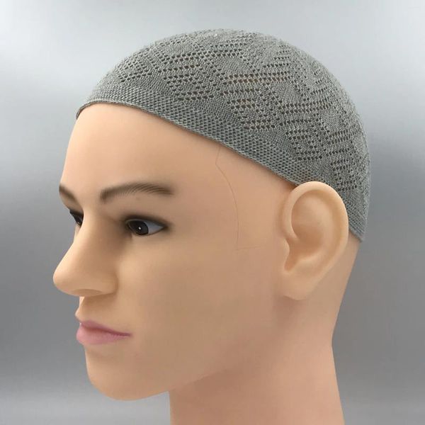 Vêtements ethniques 2023 Hommes musulmans Chapeau de prière tricoté à la main islamique Ramadan Hommes Wrap Head Cap Arabe Homme Hijab Turban Kippah Homme