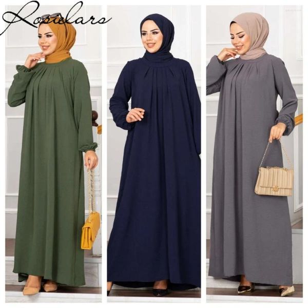 Ropa étnica 2023 Vestidos largos plisados Conjuntos musulmanes Vestido de noche turco Dama Marroquí Kaftan Abaya Dubai Caftan Abayas Árabe Hijab 2XL