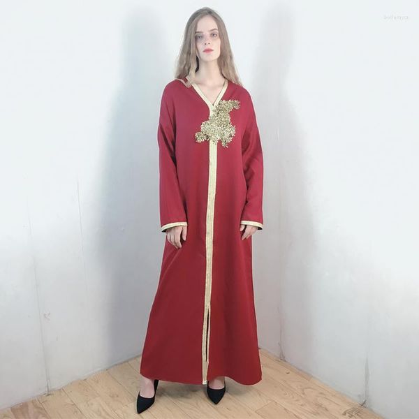 Vêtements ethniques 2023 Ramadan Eid Kaftan Robe Femmes Broderie Marocaine Jellaba Robes À Capuche Arabe Musulman Dubaï Abaya Islam Turquie Longue