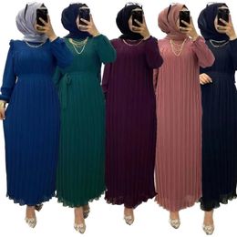 Vêtements ethniques 2023 Ramadan Musulman Modeste Robe pour Femmes Élégant Arabe Femme Dubaï Abaya Eid Islamique Lanterne Manches Longue Robe Turquie Vêtements 230324