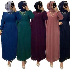 Etnische kleding 2023 Ramadan moslim bescheiden jurk voor vrouwen elegante Arabische femme dubai abaya eid islamitische lantaarn mouwen lange mouwen