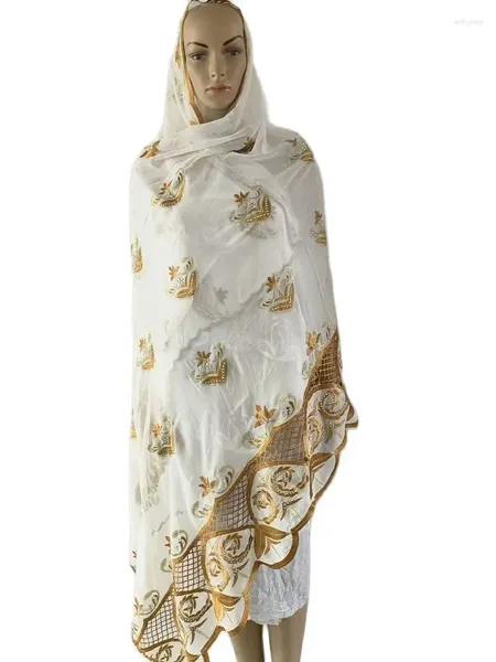 Ropa étnica 2023 Volumen de ventas Alta calidad Mujeres musulmanas africanas Bufanda Gasa 200 100 Pañuelo bordado Dubai Mantón para orar Hijab