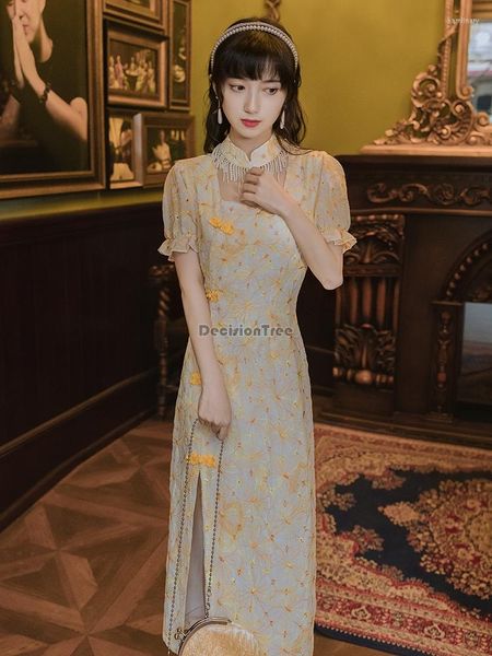 Ropa étnica 2023 Vestidos chinos sexy Vestido Qipao Estilo oriental Estilo moderno Cheongsam Fiesta elegante