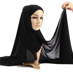 Etnische Kleding 2023 Zachte Chiffon Moslims Vrouwen Hijab Instant Sjaal Islamitische Wrap Shawl Tulband Foulard Ready To Wear Arabische Hoofddoeken