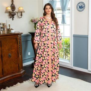 Vêtements ethniques 2023 printemps Eid Mubarak imprimé floral femmes musulmanes Abaya Vintage décontracté Maxi Robe Turquie arabe Robe caftan dubaï Jalabiya