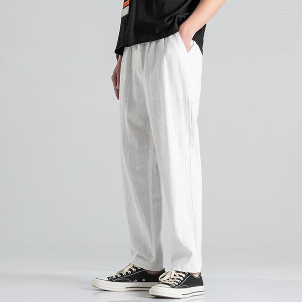 Vêtements ethniques 2023 printemps sarouel hommes coton lin lâche mâle décontracté couleur unie pantalon Style chinois grande taille pantalons de survêtement