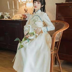 Etnische kleding 2023 Lente zomer modern een lijn cheongsam dames ao dai kant qipao Chinese jurk lange qi pao feest vintage elegante midi