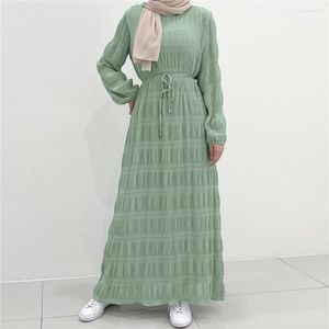 Etnische Kleding 2023 Lente Vrouwen Moslim Abaya Geplooide Maxi Jurk Eid Mubarak Dubai Kaftan Party Jalabiya Vestidos Ramadan Voor Femme gewaad