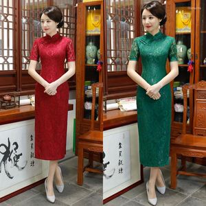 Etnische kleding 2023 Spring dames cheongsam jurk verbeterde kanten retro dagelijkse Chinese stijl etiquette qipao bruiloft