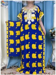 Vêtements ethniques 2023 Style africain Abaya 2 pièces ensemble à manches courtes Dashiki impression florale coton été dame robes décontractées