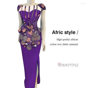 Etnische kleding 2023 Zomerjurk Patchwork Slit Asymmetrie Rok Bazin Riche African Print Women's Traditional Africa WY6201