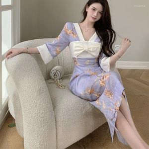 Vêtements ethniques 2023 Summer Style japonais Kimono Robes Femmes Bow Design Fleur Midi Robe Mode Kawaii Party Femme 31310