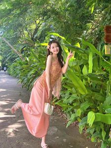 Vêtements ethniques 2023 thaïlandais traditionnel asiatique Pographie danse Performance thaïlande Costume voyage robe Vintage Sexy ensemble