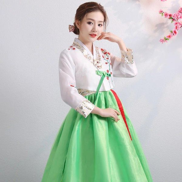 Vêtements ethniques 2023 Hanbok coréen traditionnel femmes robe de cour brodée scène nationale danse exécute des costumes de vêtements asiatiques