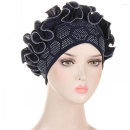 Vêtements ethniques 2023 Hiver Africain Auto Gele Headtie Nigérian Mariage Musulman Turban Cap Arabe Inde Chapeau Femelle Head Wraps Turbante Mujer