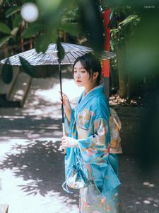 Vêtements ethniques 2023 femmes asiatique japonais Kimono longue Robe Robe traditionnelle col en v Yukata Streetwear quotidien Geisha