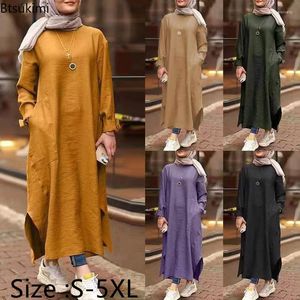 Vêtements ethniques 2023 femmes décontracté Robe musulmane solide surdimensionné dames longue Abaya dubaï Vintage haut Robe