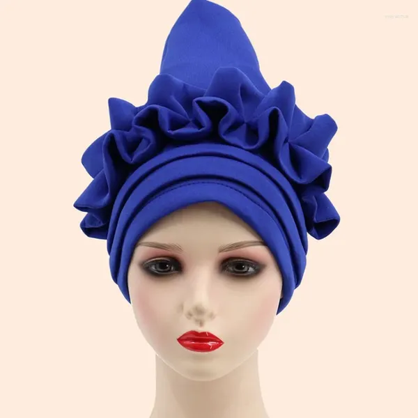 Ropa étnica 2024 African Auto Gele Headtie Nigeriano Boda Musulmán Turban Cap Árabe India Sombrero Femenino Head Wraps Turbante Mujer