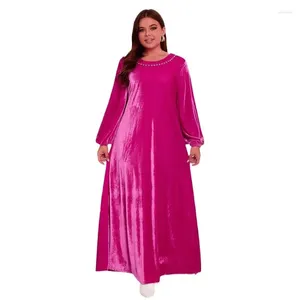Vêtements ethniques 2024 Robes de soirée de mariage africaines pour femmes Automne Élégant manches longues O-Cou Plus Taille Robe Musulmane Mode Abaya