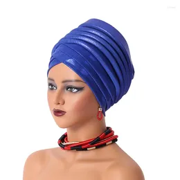 Vêtements ethniques 2024 Casquette Turban pour femmes africaines Nigéria Femme Head Wraps Déjà fait Auto Gele Headtie Musulman Turbans Party Headpiece