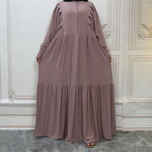 Vêtements ethniques 2024 Mousseline de soie Abaya Mode Femmes musulmanes Casual Longue Maxi Robe Turquie Arabe Kaftan Islam Eid Party Robe Dubaï Ramadan
