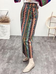 Vêtements ethniques 2024 Chinois à lacets à lacets Long-up Cotton Retro Thaïlande Dai Spring and Automn Travel Jirt Femme T001