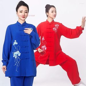 Vêtements ethniques 2024 Chinois Tai Chi Uniforme Wushu Taiji Morning Exercise Tops Pantal