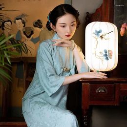 Vêtements ethniques 2024 Robe traditionnelle chinoise Femmes Vintage Fleur Impression Fête Oriental Qipao A41