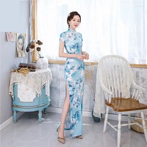 Ropa étnica 2024 Mujeres elegantes Cheongsam Chino Tradicional Vestido delgado Traje de boda Vestidos largos Sexy Qipao Multi Color 6XL