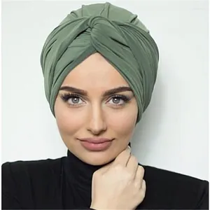 Etnische Kleding 2024 Mode Vrouwen Zachte Suede Tulband Caps Soild Kleur Vrouwelijke Hoofddoek Motorkap Moslim Hijab Islamitische Onder Sjaal India hoed