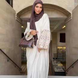 Ropa étnica 2024 Islam Abaya Vestido Impreso Bohemio Burbuja Manga Robeffemme Musulmane Flojo Retro Damas Largas para Europa y América