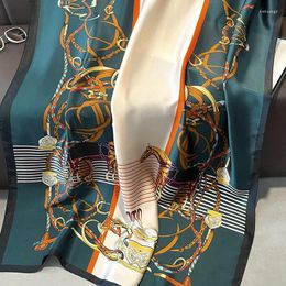 Ropa étnica 2024 Ladies Primavera/Verano Bufanda de seda de estilo euroamericano con elegante y elegante decoración Sol Scarf