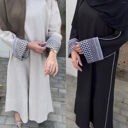 Vêtements ethniques 2024 Dernière panestine Kefiyyeh imprimé Abaya Ramadan Eid fermé Dubaï Femmes Hobe musulmane modeste robes islamiques