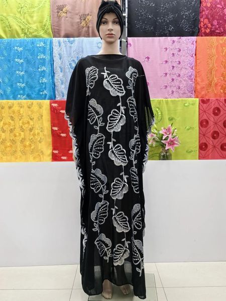 Vêtements ethniques 2024 Mode musulmane Abaya Africain Dubaï Turquie Dresse Haute Qualité Tissu Sequin Broderie Longue Dame Vêtements