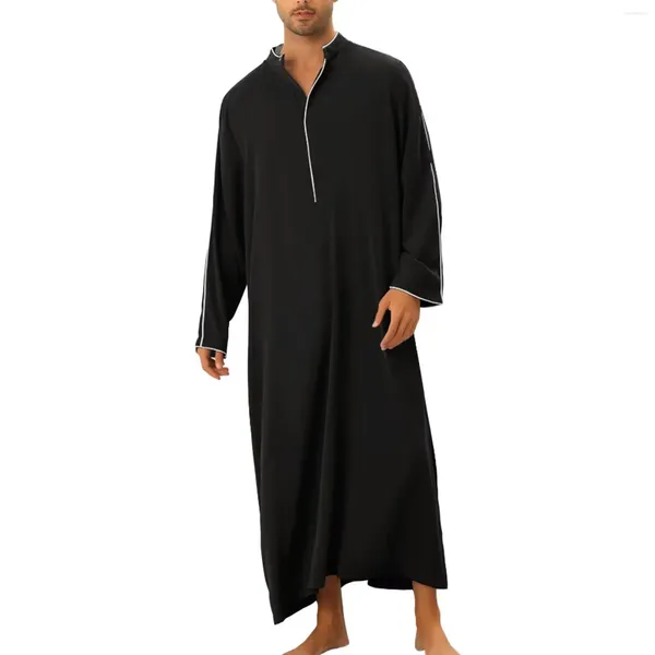 Vêtements ethniques 2024 Hommes musulmans Jubba Thobe Eid Abaya Homme Musulman Caftan Robes islamiques Pakistan Arabie Saoudite Djellaba Islam Vêtements