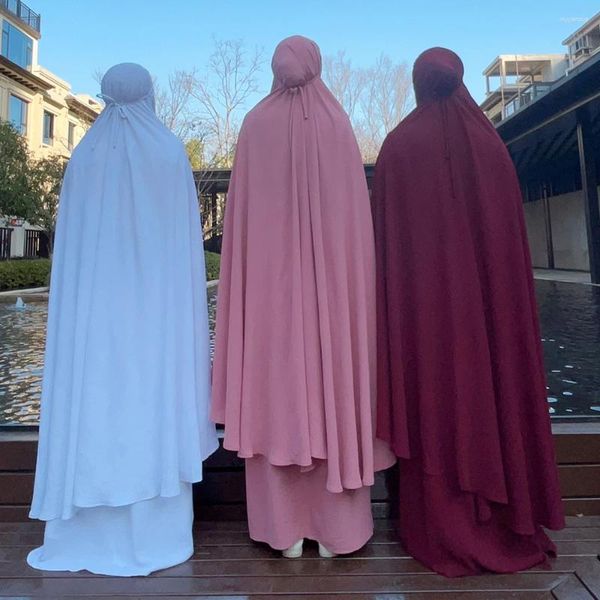 Vêtements ethniques 2024 Ramadan Eid Couverture complète Khimar Caftan Femmes Robe musulmane Prière Vêtement Niqab Burqa Islamique Abaya Jupes Robe Ensemble