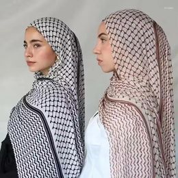 Vêtements ethniques 2024 S Kffiyeh Imprimez les dames musulmanes Hijab Palestine Scarpe de haute qualité Châle féminine 185 70cm
