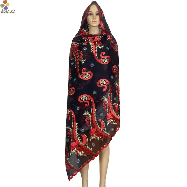 Vêtements ethniques 2024 Vente de châle musulman Foulard pur coton brodé femmes africaines écharpe dubaï islamique