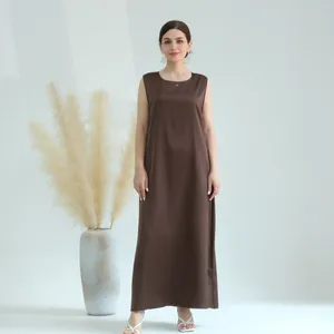 Vêtements ethniques 2024 Robes de printemps et d'été pour femmes Long Robe Casual Loose Solid Top Streetwear Vintage