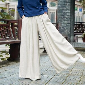 Etnische kleding 2024 Lente zomer katoen linnen bodems Zen retro losse yogabroek casual meditatie Chinese stijl voor vrouwen